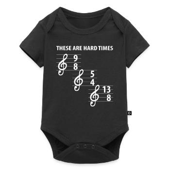 These Are Hard Difficult Times Music - Baby Premium short-sleeve bodysuit - black - Front