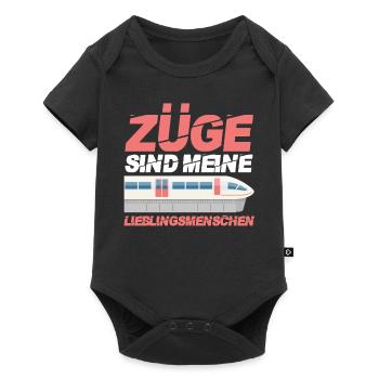 Modelleisenbahn Eisenbahner Zug Eisenbahn - Baby Premium Kurzarmbody - Schwarz - Vorne
