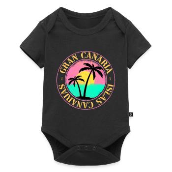 Gran Canaria Summer Sun Beach Sea Palm Trees - Baby Premium short-sleeve bodysuit - black - Front