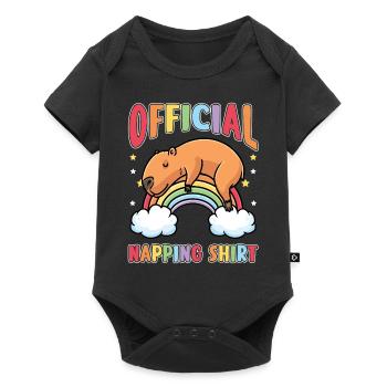 Capybara Rainbow Pyjama Chemise de sommeil - Body à manches courtes Premium Bébé - noir - Devant