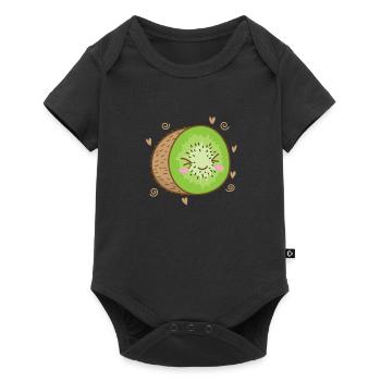 Kiwi tranché fruit fruit animal - Body à manches courtes Premium Bébé - noir - Devant