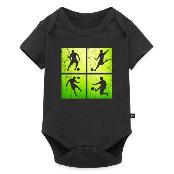 Fußball Fußballer - Baby Premium Kurzarmbody - Schwarz - Vorne