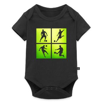 Fußball Fußballer - Baby Premium Kurzarmbody - Schwarz - Vorne