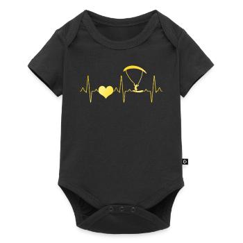 battements de cœur de kite surf - Body à manches courtes Premium Bébé - noir - Devant