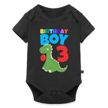 Anniversaire Garçon 3ème Anniversaire Dinosaure - Body à manches courtes Premium Bébé - noir - Devant