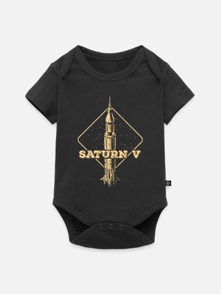 Saturn V Rakete - Baby Premium Kurzarmbody - Schwarz