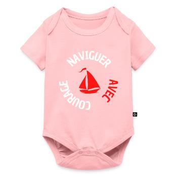 naviguer avec courage - Body à manches courtes Premium Bébé - rose - Devant