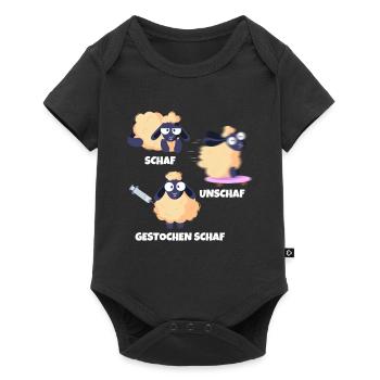 Schaf Unschaf Gestochen Schaf Wortspiel - Baby Premium Kurzarmbody - Schwarz - Vorne