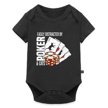Poker players easily distracted by poker and cats - Baby Premium short-sleeve bodysuit - black - Front