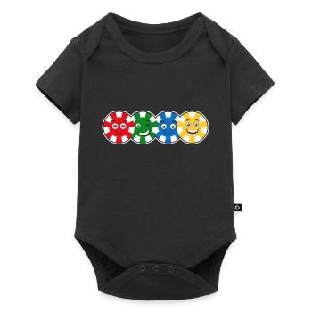 Joueurs de poker Jetons de poker Face Poker - Body à manches courtes Premium Bébé - noir - Devant