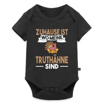 Truthahn Bauer Landwirt Truthähne - Baby Premium Kurzarmbody - Schwarz - Vorne