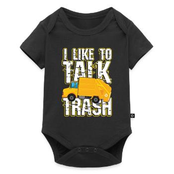 J’aime parler trash pour un homme - Body à manches courtes Premium Bébé - noir - Devant
