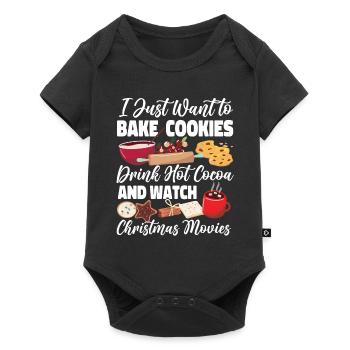 Cuire au four des biscuits de Noël I - Body à manches courtes Premium Bébé - noir - Devant