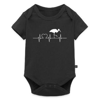 Cigognes Cigognes Heartbeat ECG Heartbeat Stork - Body à manches courtes Premium Bébé - noir - Devant