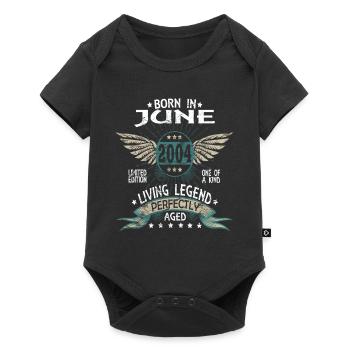 Legends Born in June 2004 - Baby Premium Kurzarmbody - Schwarz - Vorne