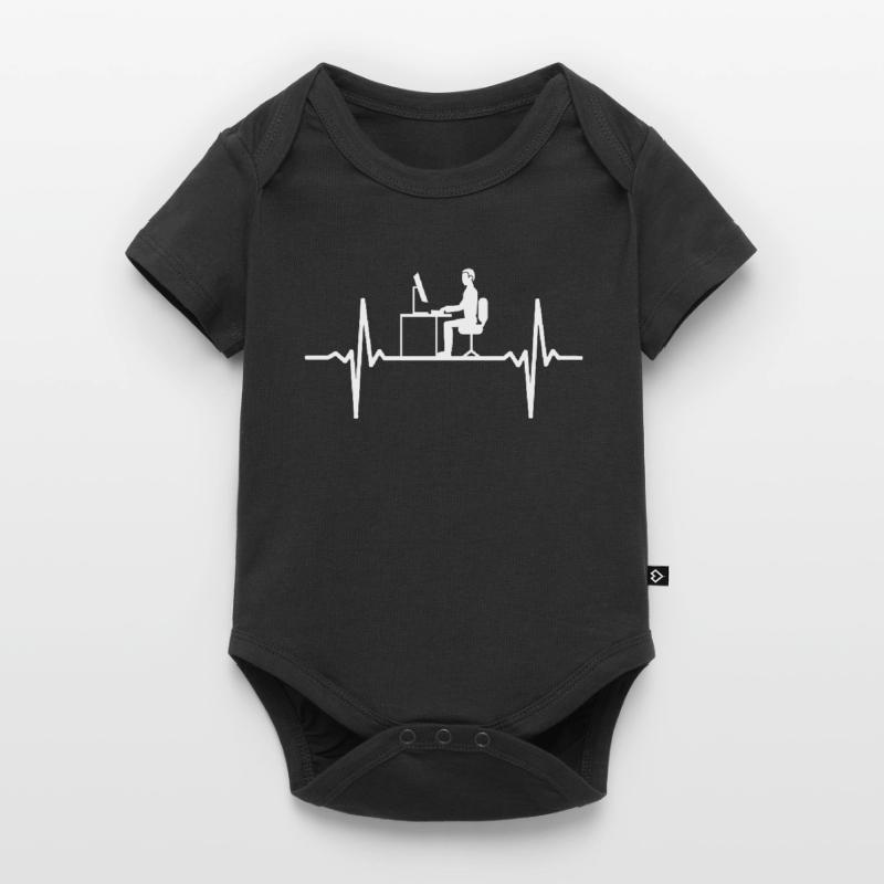 Heartbeat Computer Programmer Office Gambler Pulse Baby Premium short-sleeve bodysuit