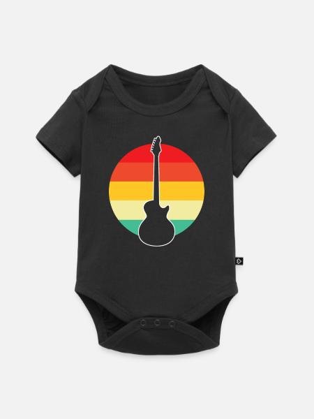 E Gitarre Retro - Baby Premium Kurzarmbody - Schwarz