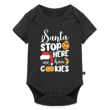 Cuire au four le biscuit de Noël Du Père Noël - Body à manches courtes Premium Bébé - noir - Devant