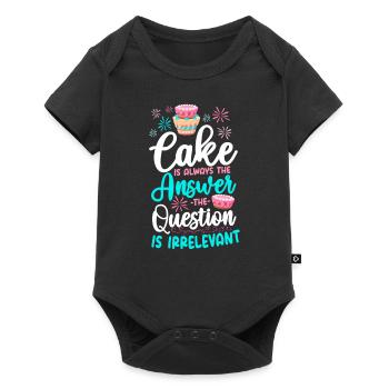 Cuire au four Le gâteau est toujours - Body à manches courtes Premium Bébé - noir - Devant