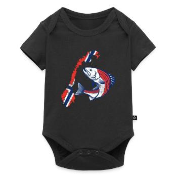 Voyage de pêche Pêche en Norvège - Body à manches courtes Premium Bébé - noir - Devant