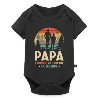 Papa L'homme Le Mythe La Légende - Body à manches courtes Premium Bébé - noir - Devant