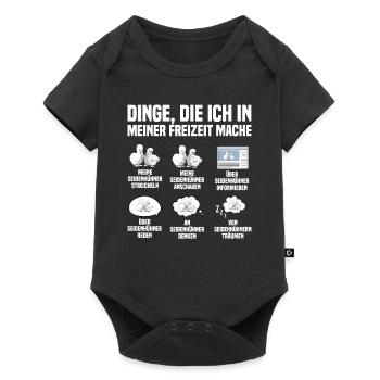 Seidenhuhn Silkie Chicken Huhn Hühner Geschenk - Baby Premium Kurzarmbody - Schwarz - Vorne