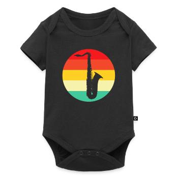 Saxophon Retro - Baby Premium Kurzarmbody - Schwarz - Vorne