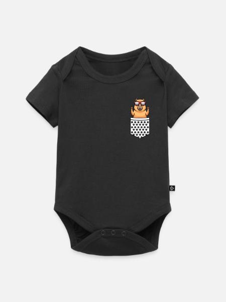 Capybara Sac Capybara Rongeur Capybara - Body à manches courtes Premium Bébé - noir