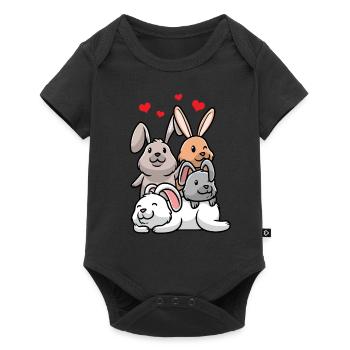 Lapin Amour Lapin Amoureux Carnickel Propriétaire - Body à manches courtes Premium Bébé - noir - Devant