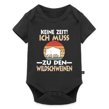 Wildschwein - Baby Premium Kurzarmbody - Schwarz - Vorne
