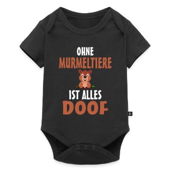 Ohne Murmeltier ist alles doof - Baby Premium Kurzarmbody - Schwarz - Vorne