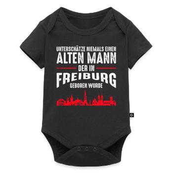 Freiburg - Alter Mann | Retro Vintage Style - Baby Premium Kurzarmbody - Schwarz - Vorne