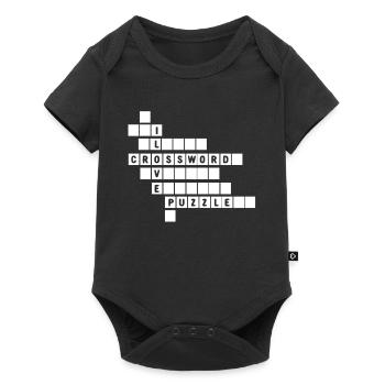 J’adore les mots croisés, Journée des mots croisés - Body à manches courtes Premium Bébé - noir - Devant