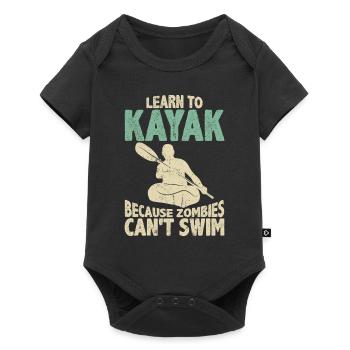 Learn to kayak because zombies can't swim quote - Baby Premium Kurzarmbody - Schwarz - Vorne