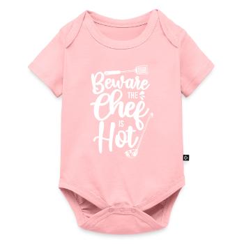 Cuisine Cuisine Cuisine Chef Méfiez-vous - Body à manches courtes Premium Bébé - rose - Devant