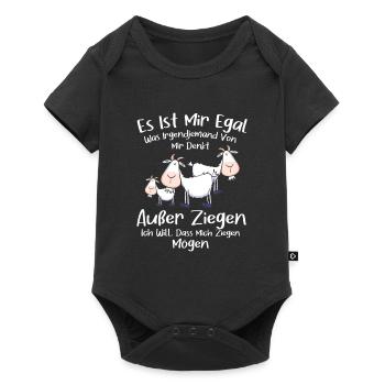 Mir Egal Was jemand Von Mir Denkt Außer Ziegen - Baby Premium Kurzarmbody - Schwarz - Vorne