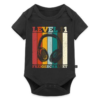 11.Geburtstag Jungen Video Gamer Level 11 freigesc - Baby Premium Kurzarmbody - Schwarz - Vorne