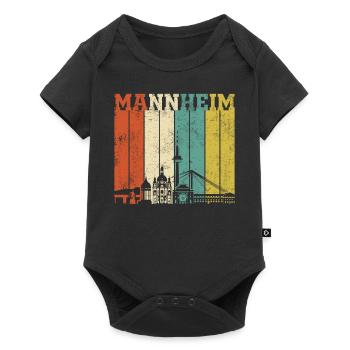 Retro Mannheim Skyline - Baby Premium Kurzarmbody - Schwarz - Vorne