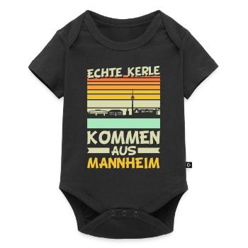 Lustige Mannheim Sprüche Stadt Liebe Heimat - Baby Premium Kurzarmbody - Schwarz - Vorne