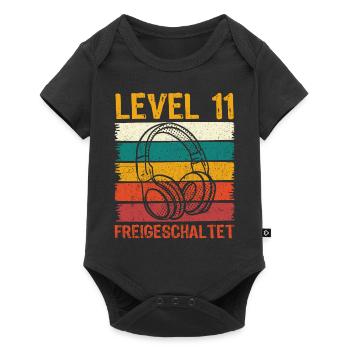 11.Geburtstag Jungen Video Gamer Level 11 freigesc - Baby Premium Kurzarmbody - Schwarz - Vorne