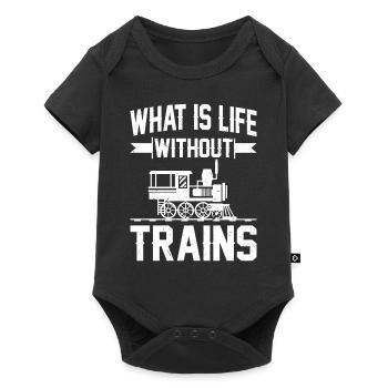 Conducteur de train Qu’est-ce que la vie sans trains - Body à manches courtes Premium Bébé - noir - Devant