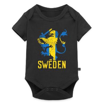 Armoiries de la Suède - Body à manches courtes Premium Bébé - noir - Devant