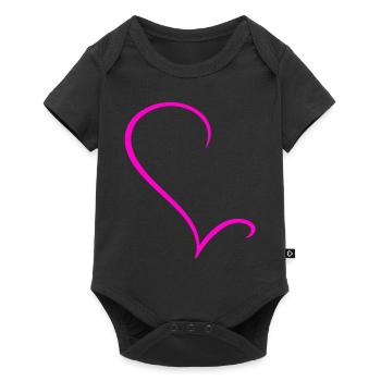 Demi-cœur rose - Body à manches courtes Premium Bébé - noir - Devant