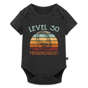 50.Geburtstag Gaming Video Gamer Level 50 freigesc - Baby Premium Kurzarmbody - Schwarz - Vorne