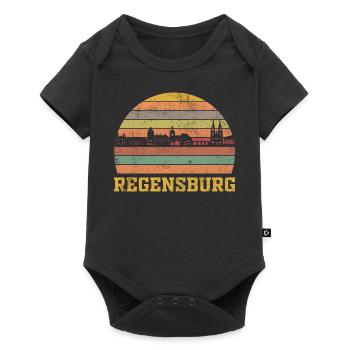 Regensburg - Baby Premium Kurzarmbody - Schwarz - Vorne