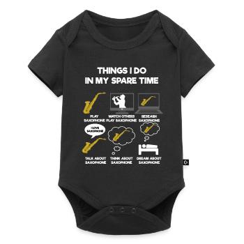 Saxophon - Baby Premium Kurzarmbody - Schwarz - Vorne