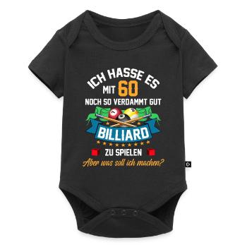 60. Geburtstag Billard Billardspieler Queue Fun - Baby Premium Kurzarmbody - Schwarz - Vorne