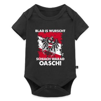 Blad Is Wurscht Schiach Warad Oasch - Baby Premium Kurzarmbody - Schwarz - Vorne
