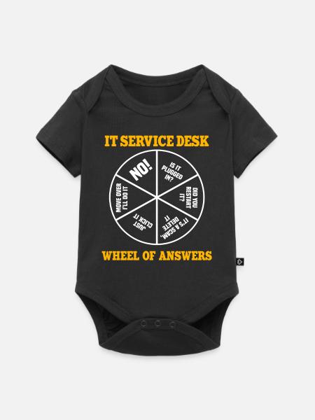 It Service Desk Roue des réponses - Body à manches courtes Premium Bébé - noir