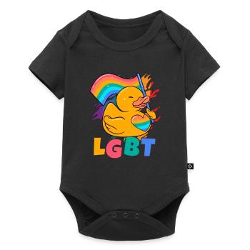LGBT Bath Duckie Gay Pride Human Rights Lesbian Ru - Baby Premium short-sleeve bodysuit - black - Front